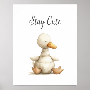 Poster Bébé mignon Animal Canard Rester mignonne Nursery 