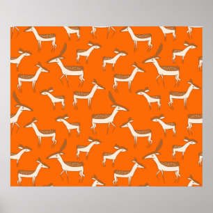 Poster Bébé mignon cerf et famille