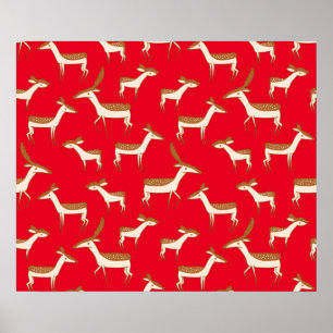 Poster Bébé mignon cerf et famille