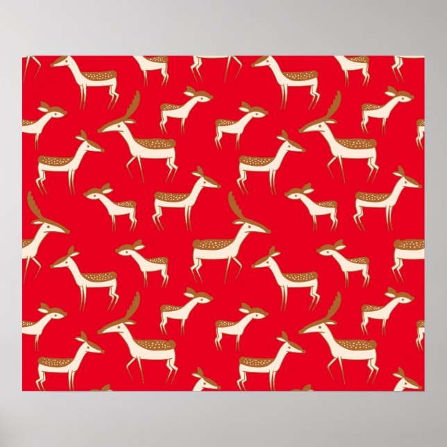 Poster Bébé mignon cerf et famille (Devant)