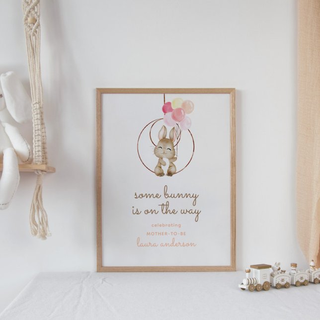 Poster Bébé mignon lapin Un lapin est en route Pépinière (Créateur téléchargé)