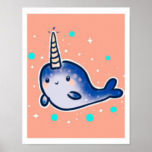Poster Bébé Narwhal Art Imprimer Pour Enfants Et Pépinièr