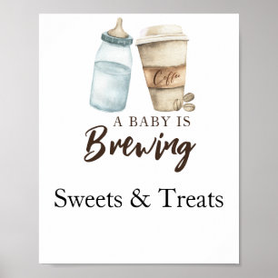Poster Bébé prépare des douceurs et des friandises pour u