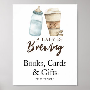 Poster Bébé prépare du café Livres Cartes & Cadeaux