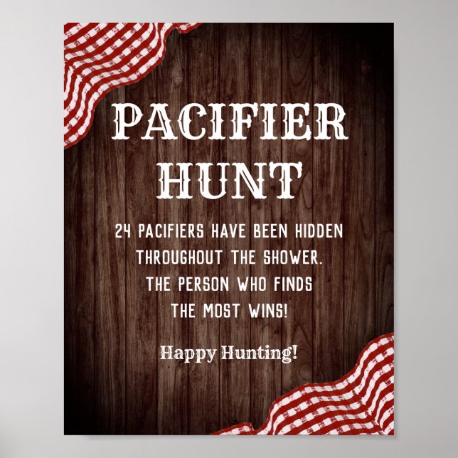 Poster Bébé Q Baby shower barbecue Pacifique Chasse Jeu S (Devant)