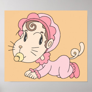 Poster Bébé qui ressemble à un chat.