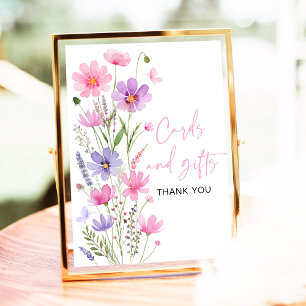 Poster Bébé rose en fleur Carte Fleur sauvage et Cadeaux