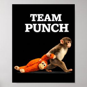 Poster Bébé singe coup de poing mème équipe punch 2026