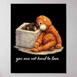 Poster Bébé singe mignon adorable coup de poing hommes fe