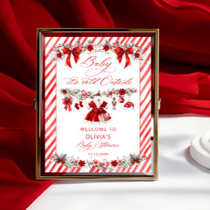 Poster Bébé son froid dehors Baby shower fille accueil