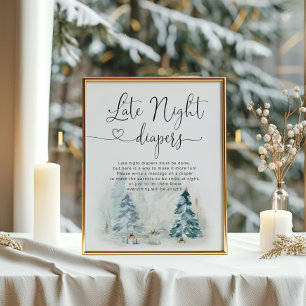 Poster Bébé son froid dehors Late nuit couches jeu