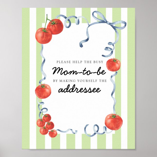Poster Bébé tomate shower Mère occupée (Devant)