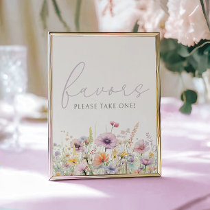 Poster Bébé Violet En Fleur Fleur sauvage Douche Faveur S