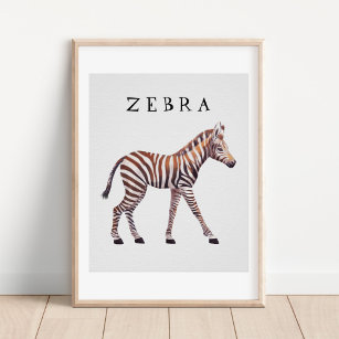 Poster bébé Zebra Dessin pour enfants