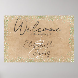 Poster Bébé's Breath Floral Rustic & Boho Mariage Bienven