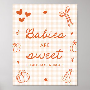 Poster Bébés Citrouille Un Peu Orange D'Automne Sont Mign