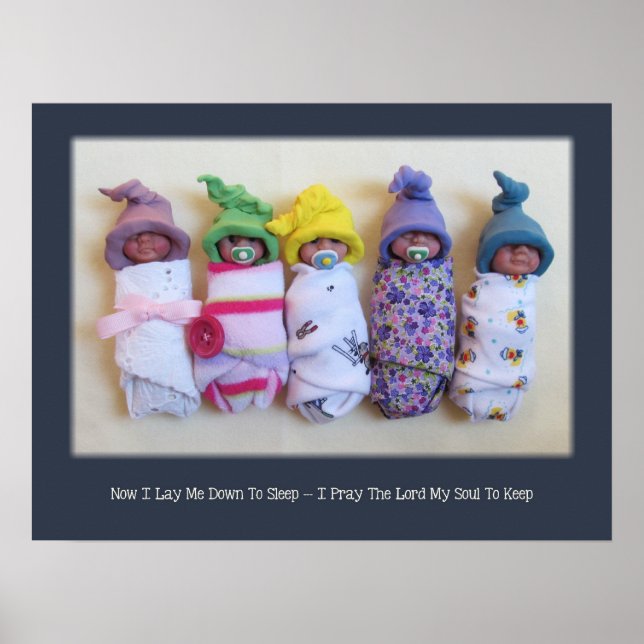 Poster Bébés d'argile, prière au coucher de l'enfant (Devant)