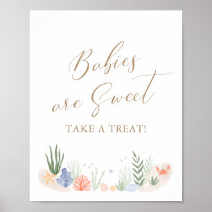 Poster Bébés doux sous le signe du Baby shower marin