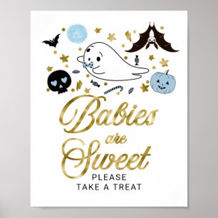 Poster Bébés sont de doux signe de baby shower Halloween