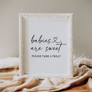 Poster Bébés sont doux Baby shower de script moderne sign