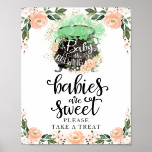 Poster Bébés sont doux Halloween fille signe Baby shower