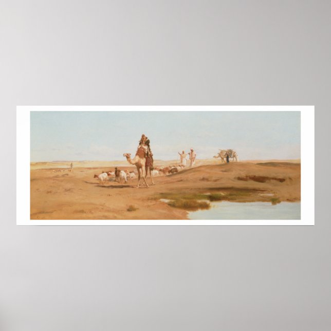Poster Bédouin dans le désert, 1884 (huile sur toile) (Devant)