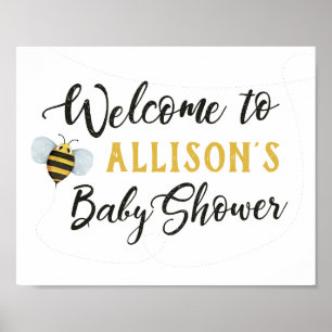 Poster Bee Baby Shower Welcome Sign