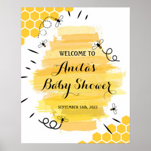 Poster Bee Baby Shower Welcome Sign