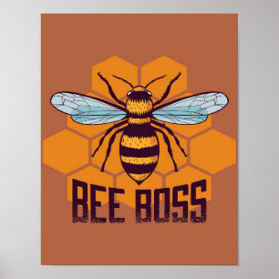 Poster Bee Boss Bee Don, I Love Bee, Bee-keeper Gifts