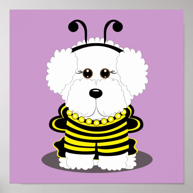 Poster "BEE"chon Bichon Frise Halloween (Devant)