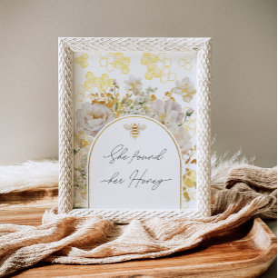 Poster Bee elle a trouvé sa douche nuptiale au miel