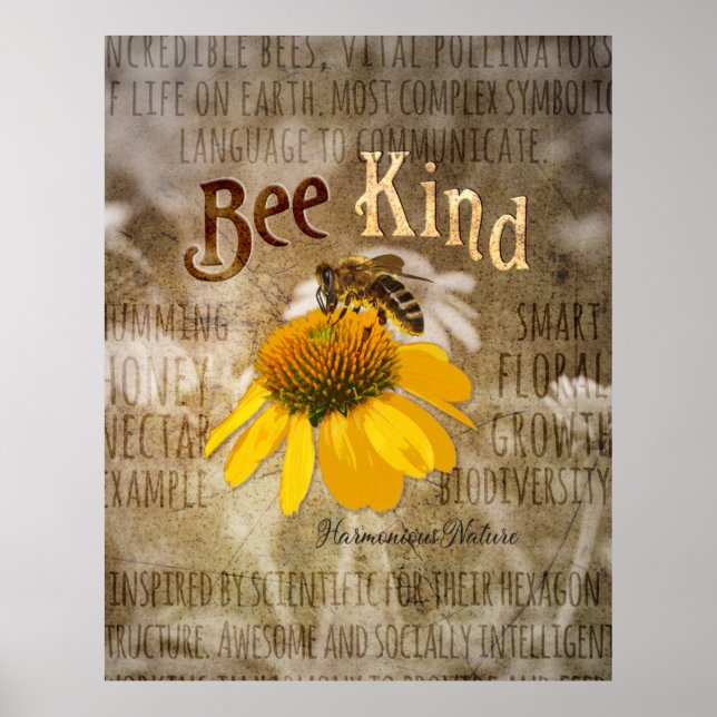 Poster Bee Genre - Canvas Harmonieuse Nature Imprimer (Devant)