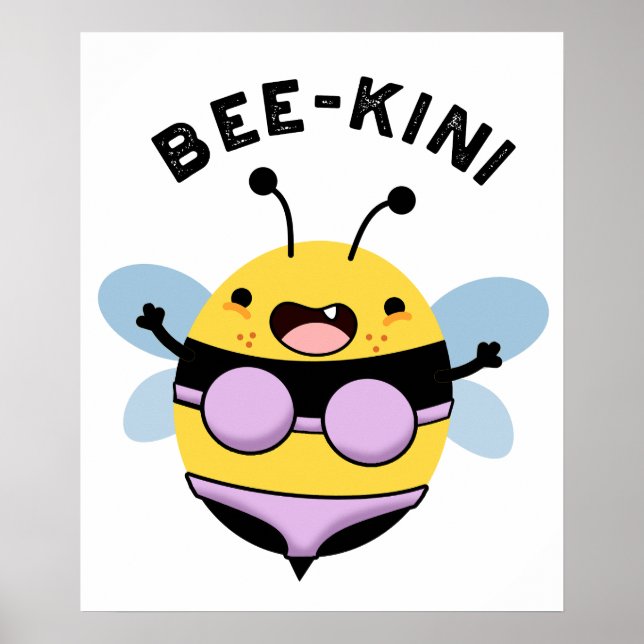 Poster Bee-kini Funny Bee Puns (Devant)