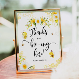 Poster Bee merci d'être ici signe