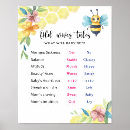Poster Bee Old Wives Tales Gender Reveve Board