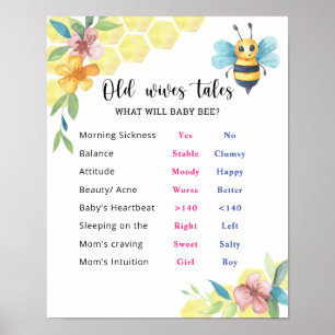 Poster Bee Old Wives Tales Gender Reveve Board