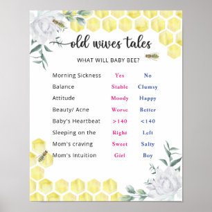 Poster Bee Old Wives Tales Gender Reveve Board