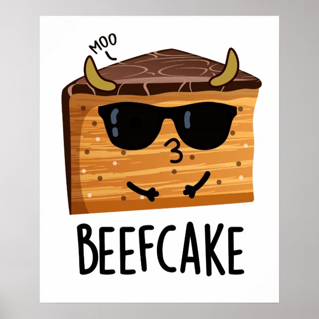 Poster Beefcake Funny Cake Pun (Devant)