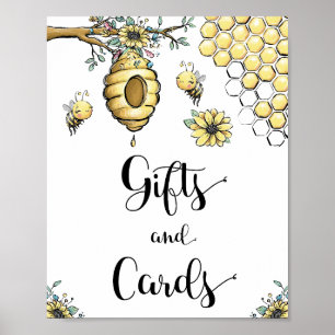 Poster Beehive Florale Miel Sweet Bee Cadeaux & Cartes