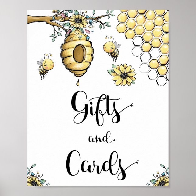 Poster Beehive Florale Miel Sweet Bee Cadeaux & Cartes (Devant)