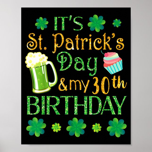 Poster Beer Cake &amp; Shamrocks It's St Patrick Day &amp (Devant)