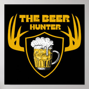 Poster BEER HUNTER amusant bonhomme de bière offre