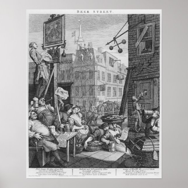 Poster Beer Street, 1751 (Devant)