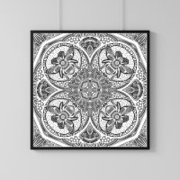 Bees Mandala Nature Art Imprimer sur une couleur p