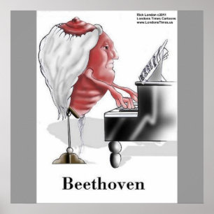 Poster Beethoven Funny Designer/affiche de dessin animé