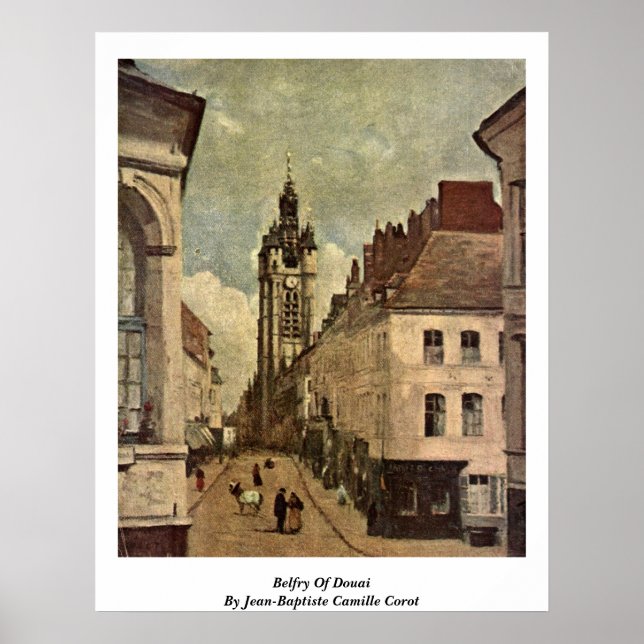 Poster Beffroi De Douai Par Jean-Baptiste Camille Corot (Devant)