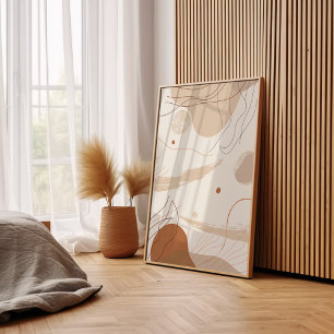 Poster Beige Abstrait bohème