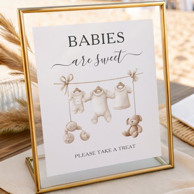 Poster Beige Baby Clothes And Toys Babies are Sweet (Créateur téléchargé)