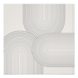 Poster Beige Neutre Symétrique Arc-en-ciel Blanc