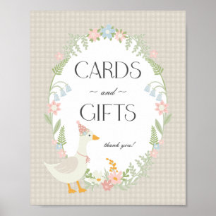 Poster Beige Silly Goose Floral En vichy cartes et cadeau